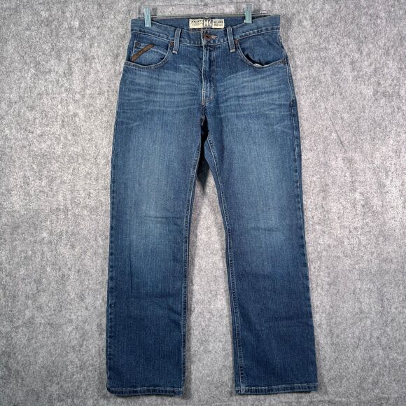 Ariat Legacy M4 Relaxed Boot Cut Jeans Mens 30x30 Blue Denim Work Wear Western - Picture 1 of 16